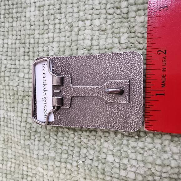 Handmade Stone Cross Belt Buckle Turquoise Howlite Beads Western 3" - Picture 5 of 8